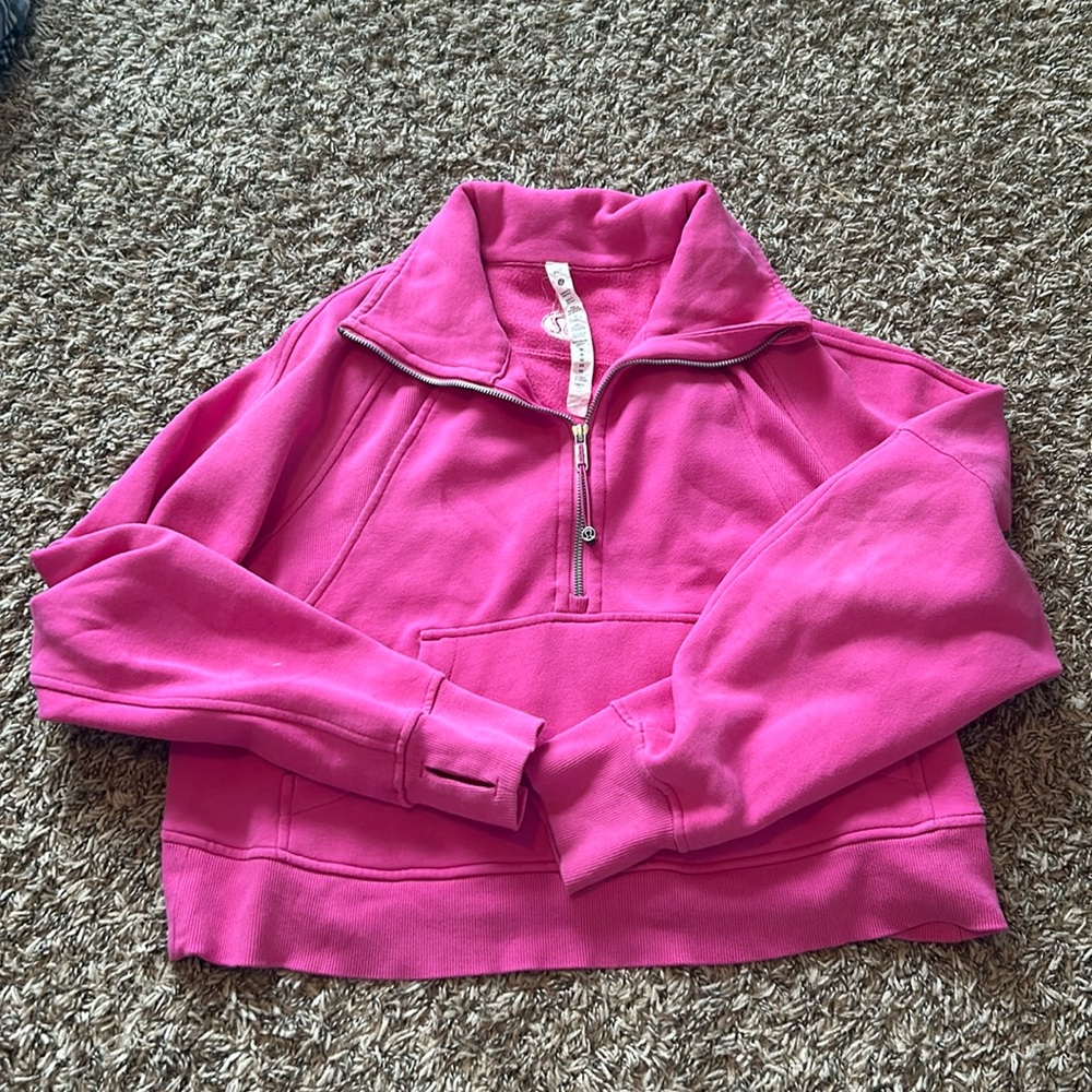Lululemon scuba oversized half-zip hoodie sonic pink size XS/S